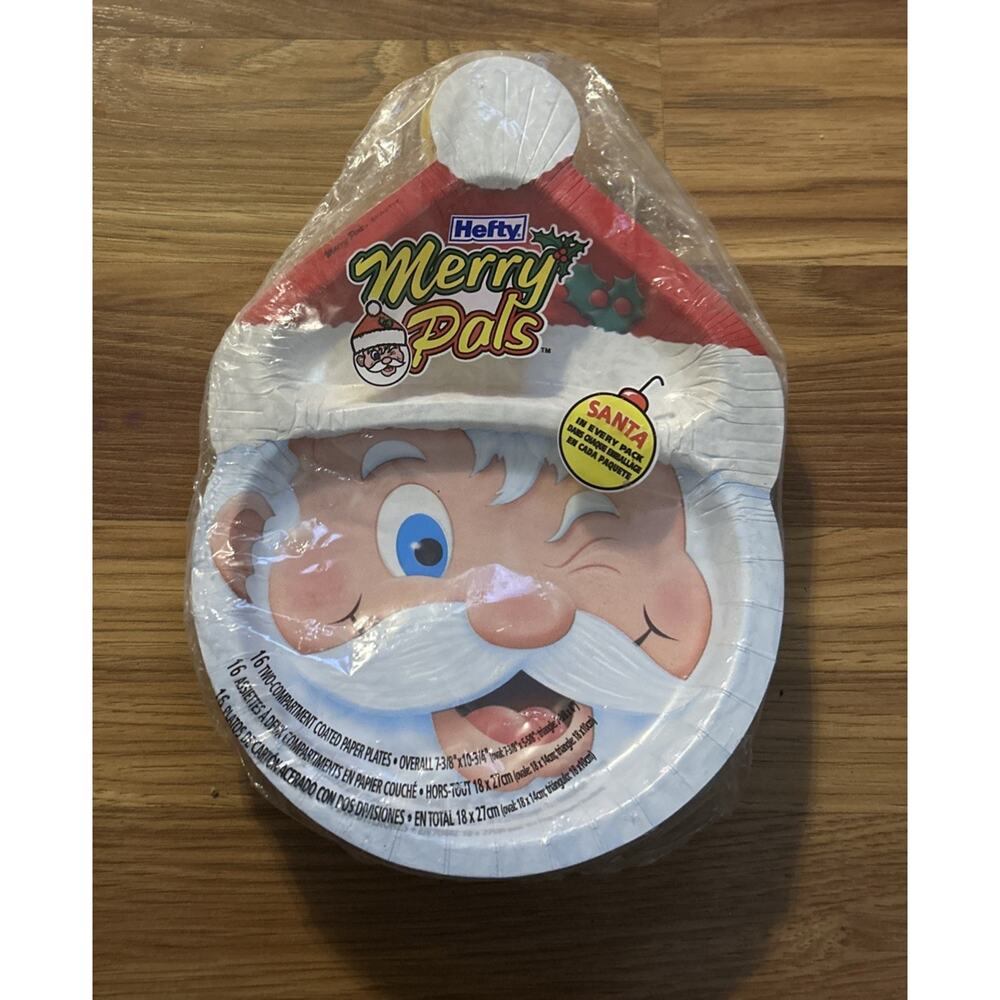 HEFTY Paper Plates Merry Pals Assortment Santa & More Holiday 16 Count Christmas